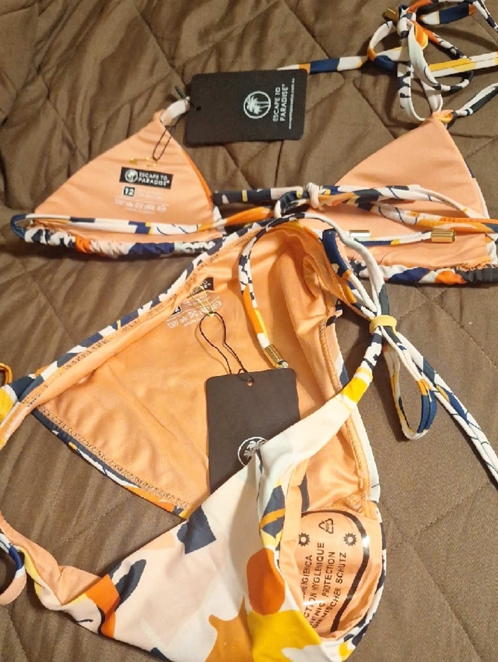 Escape To Paradise Multicolor Abstract Triangle Bikini - Picture 5 of 5